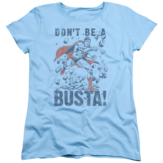 Superman Busta Womens T Shirt Light Blue