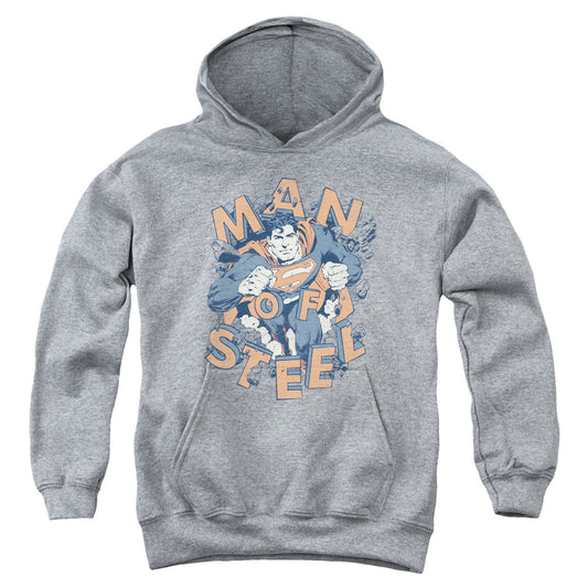 Superman Coming Through Kids Youth Hoodie Heather