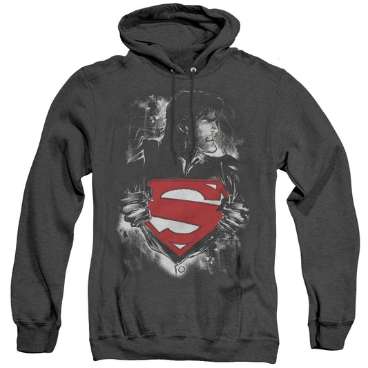 Superman Darkest Hour Mens Heather Hoodie Black