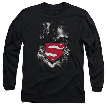 Superman Darkest Hour Mens Long Sleeve Shirt Black