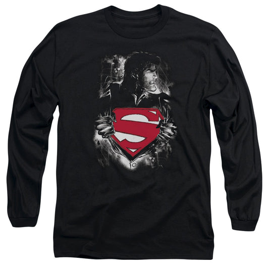 Superman Darkest Hour Mens Long Sleeve Shirt Black