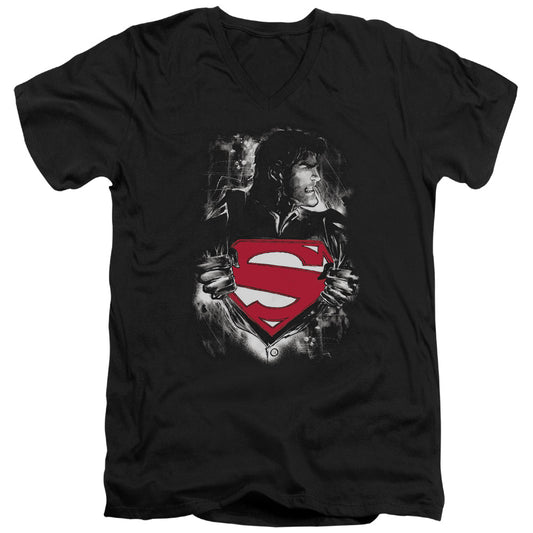 Superman Darkest Hour S S Adult V Neck Black