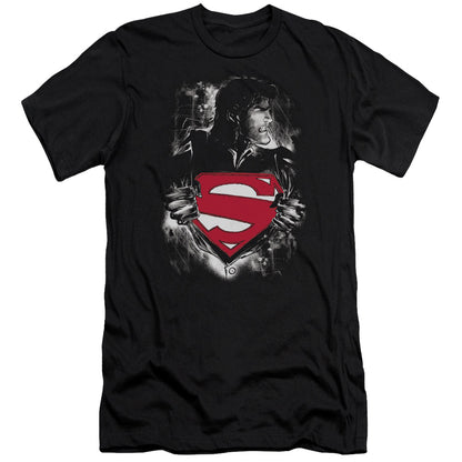 Superman Darkest Hour Premium Bella Canvas Slim Fit Mens T Shirt Black