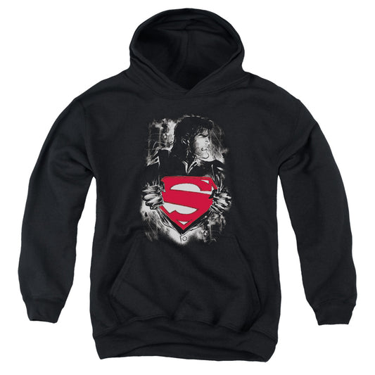 Superman Darkest Hour Kids Youth Hoodie Black