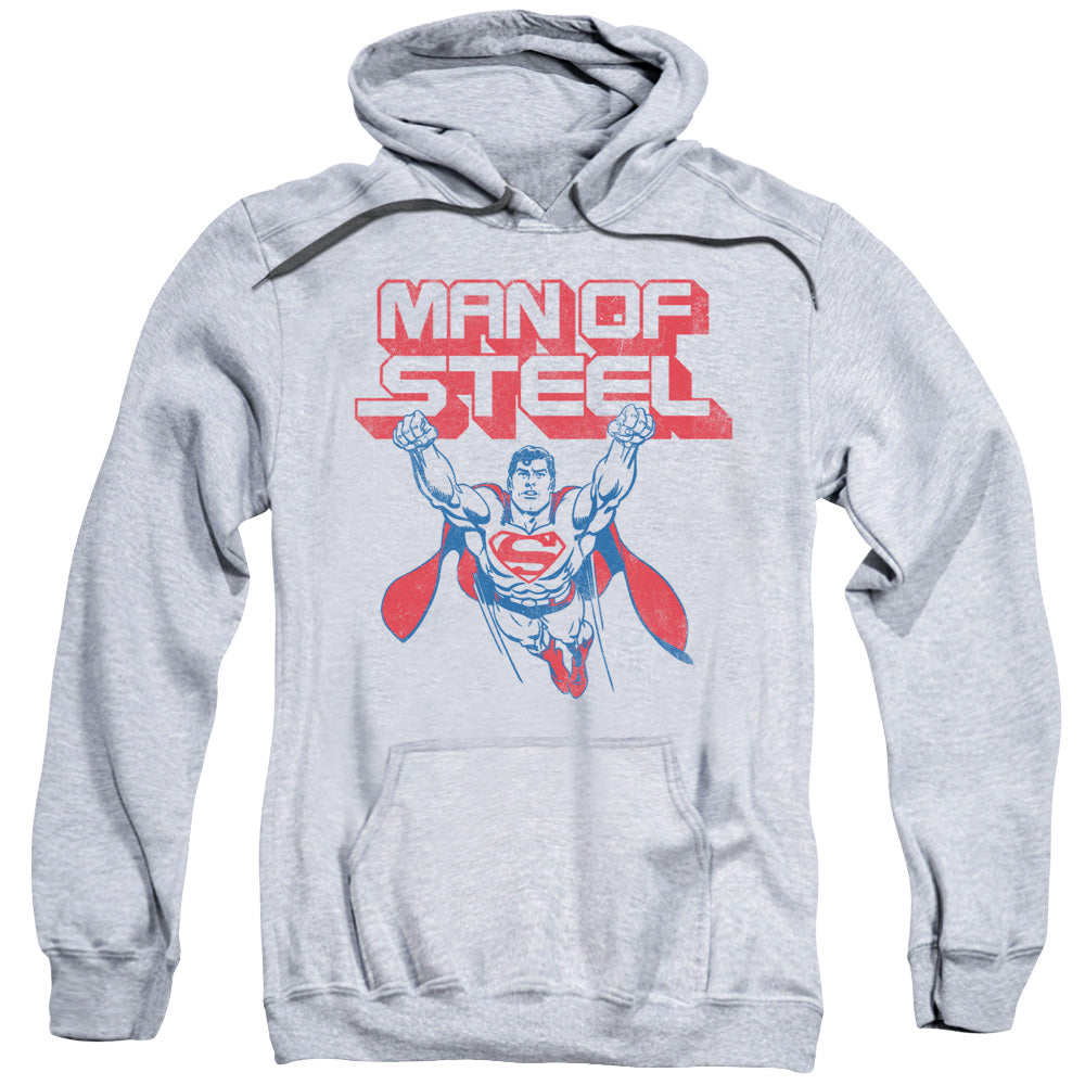 Superman Steel Retro Mens Hoodie Athletic Heather