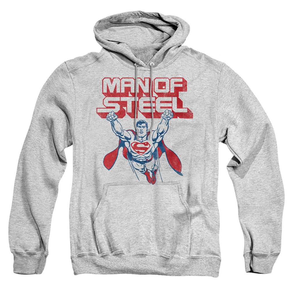 Superman Steel Retro Mens Hoodie Athletic Heather