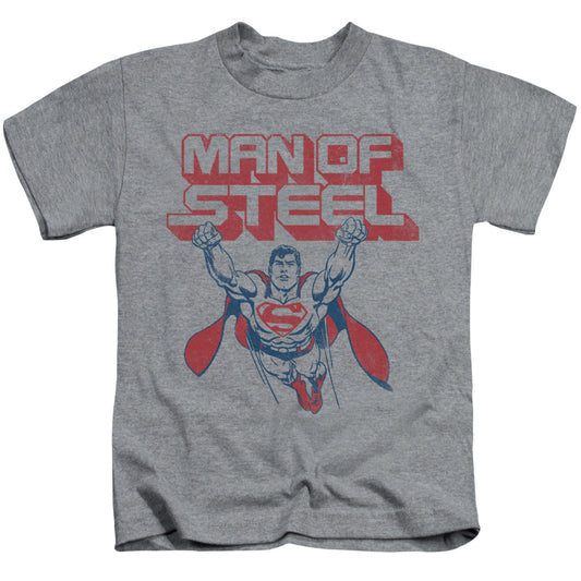 Superman Steel Retro Juvenile Kids Youth T Shirt Athletic Heather