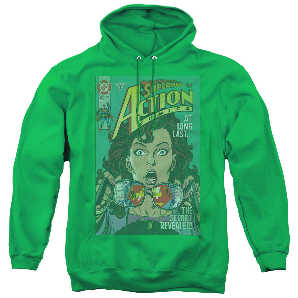 Superman Secret Revealved Mens Hoodie Kelly Green