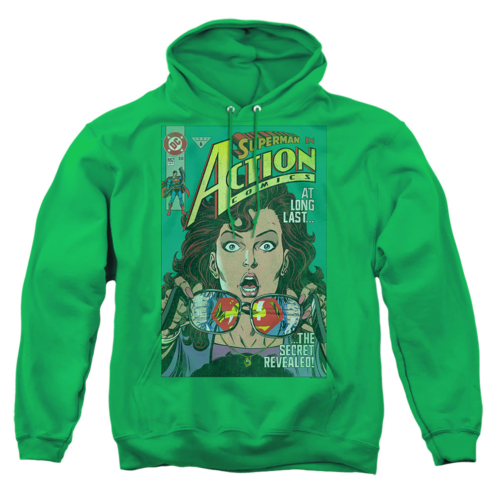 Superman Secret Revealved Mens Hoodie Kelly Green