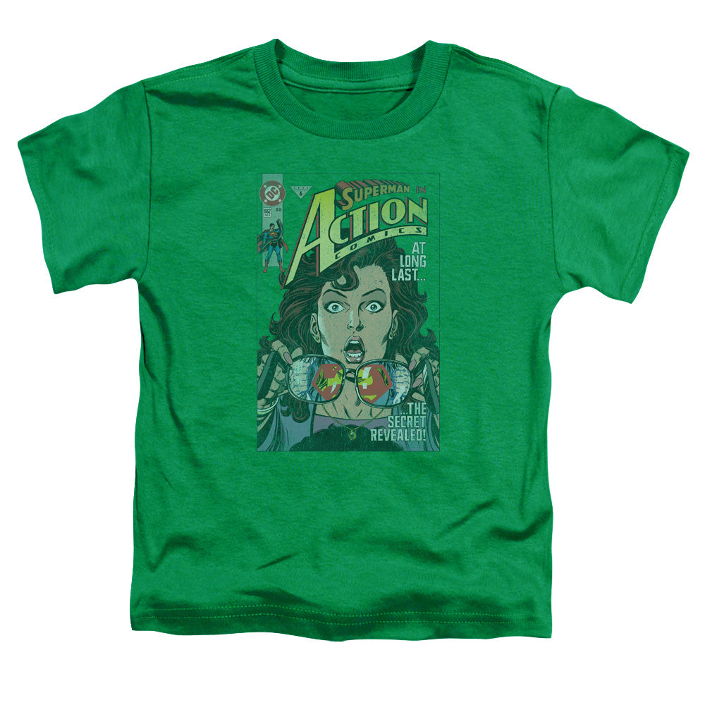 Superman Secret Revealved Toddler Kids Youth T Shirt Kelly Green