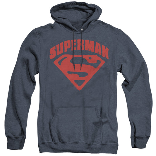 Superman Super Shield Mens Heather Hoodie Navy