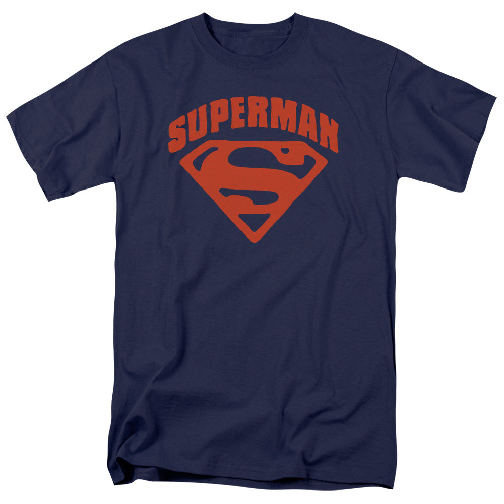 Superman Super Shield Mens T Shirt Navy Blue