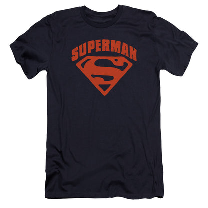 Superman Super Shield Premium Bella Canvas Slim Fit Mens T Shirt Navy