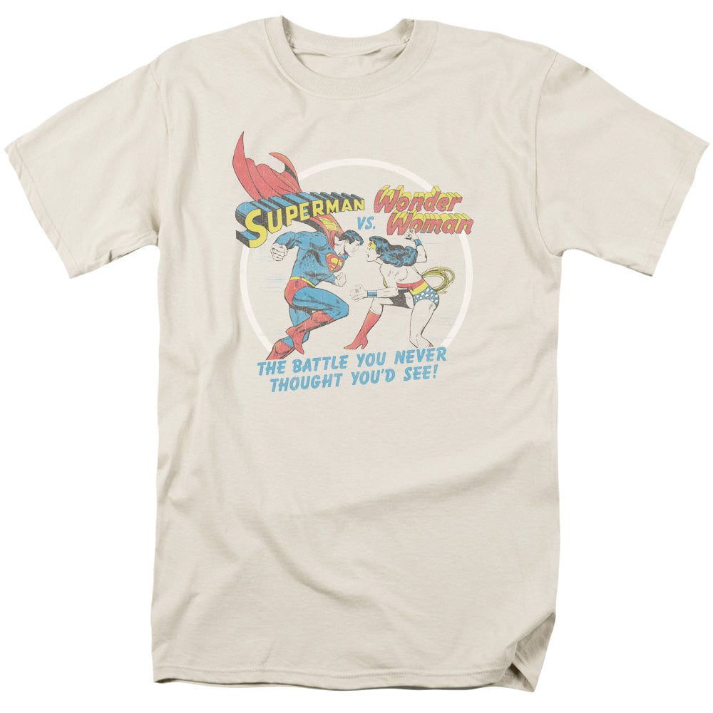 Superman Battle Of The Sexes Mens T Shirt Cream