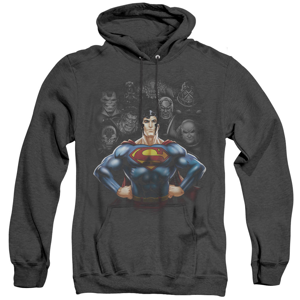 Superman Villains Mens Heather Hoodie Black