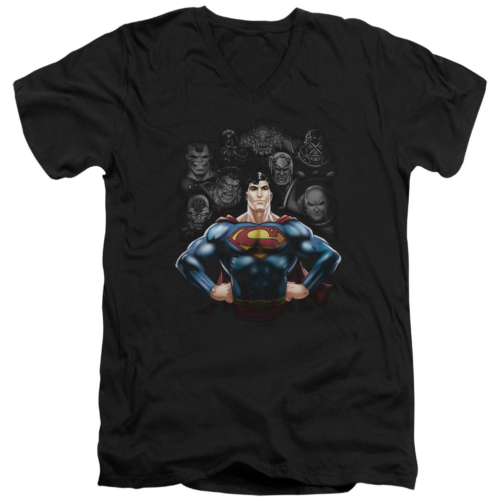 Superman Villains S S Adult V Neck Black