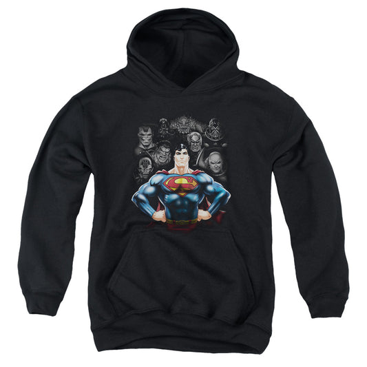 Superman Villains Kids Youth Hoodie Black