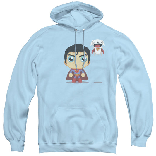 Superman Cute Superman Mens Hoodie Light Blue