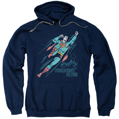 Superman Frequent Flyer Mens Hoodie Navy