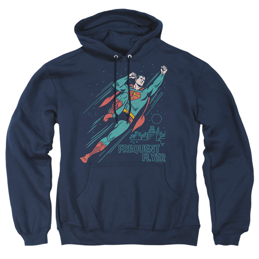 Superman Frequent Flyer Mens Hoodie Navy