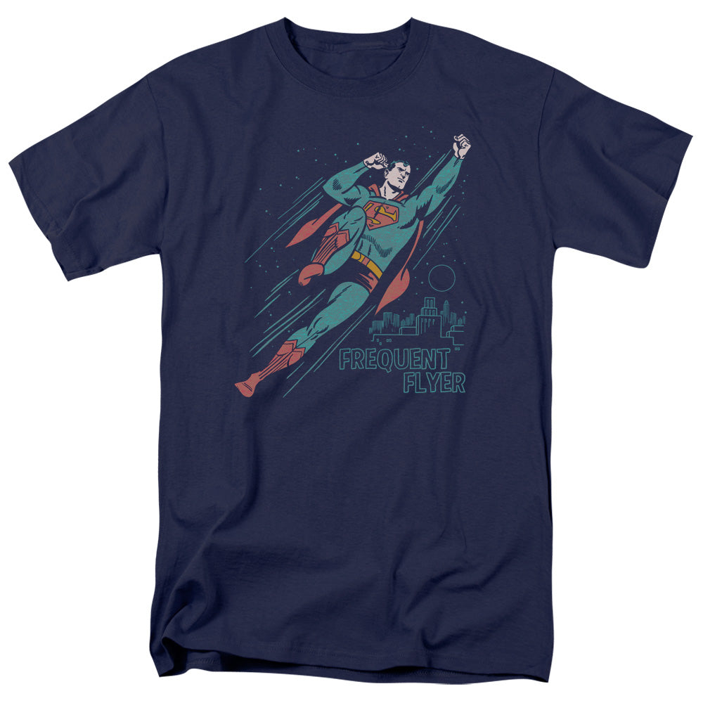 Superman Frequent Flyer Mens T Shirt Navy Blue