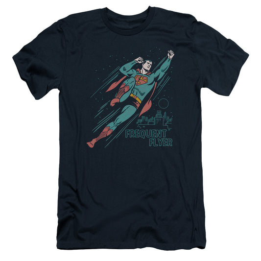 Superman Frequent Flyer Slim Fit Mens T Shirt Navy