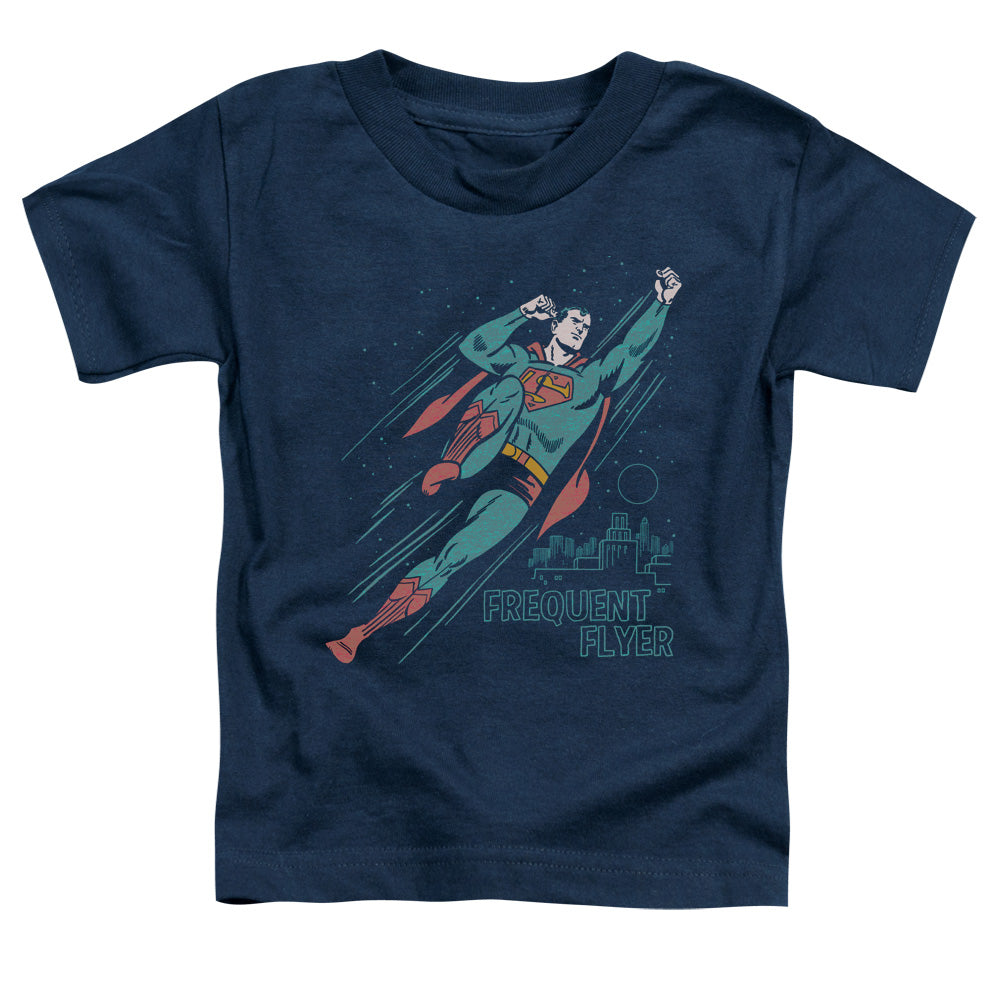 Superman Frequent Flyer Toddler Kids Youth T Shirt Navy