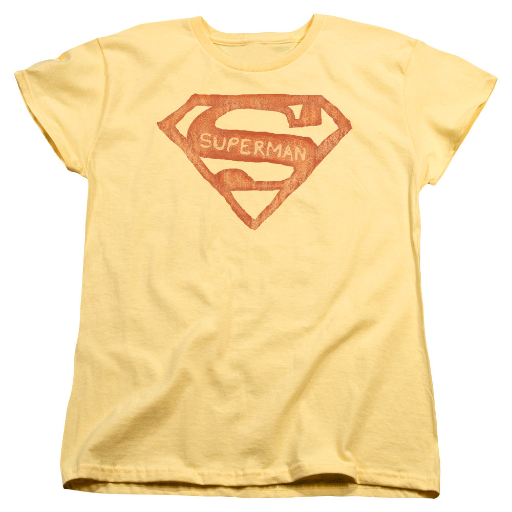 Superman Roughen Shield Womens T Shirt Banana