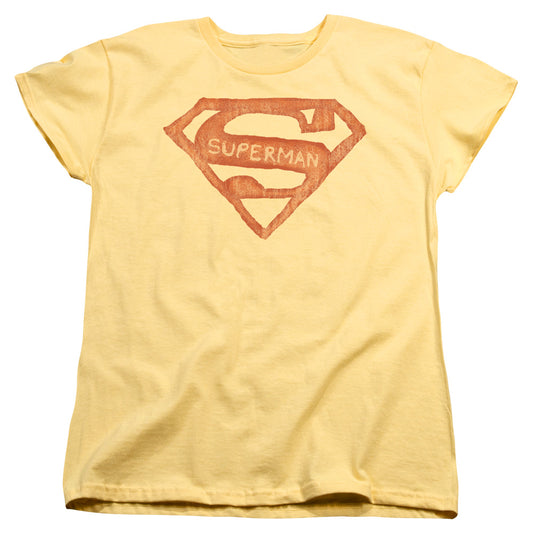 Superman Roughen Shield Womens T Shirt Banana