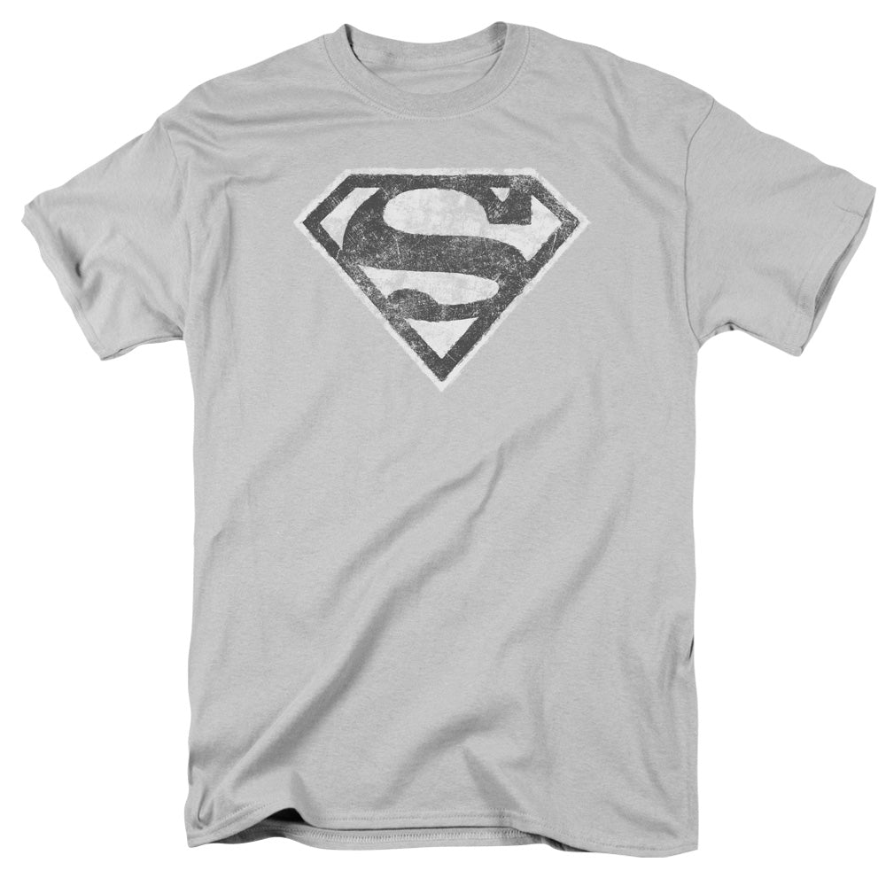 Superman Grey S Mens T Shirt Silver