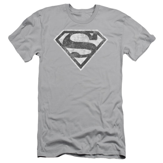 Superman Grey S Slim Fit Mens T Shirt Silver