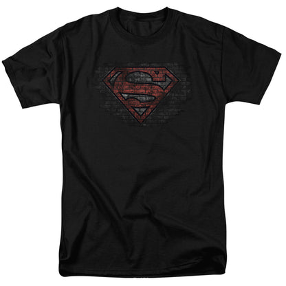 Superman Brick S Mens T Shirt Black 