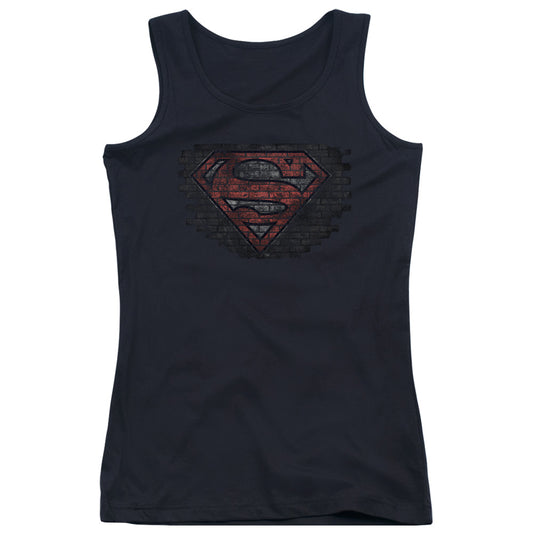 Superman Brick S Womens Tank Top Shirt Black