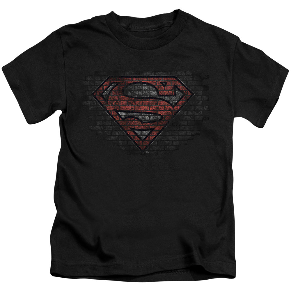 Superman Brick S Juvenile Kids Youth T Shirt Black