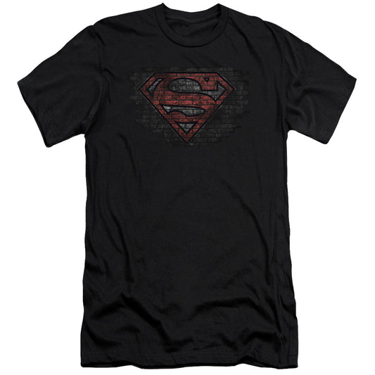 Superman Brick S Premium Bella Canvas Slim Fit Mens T Shirt Black