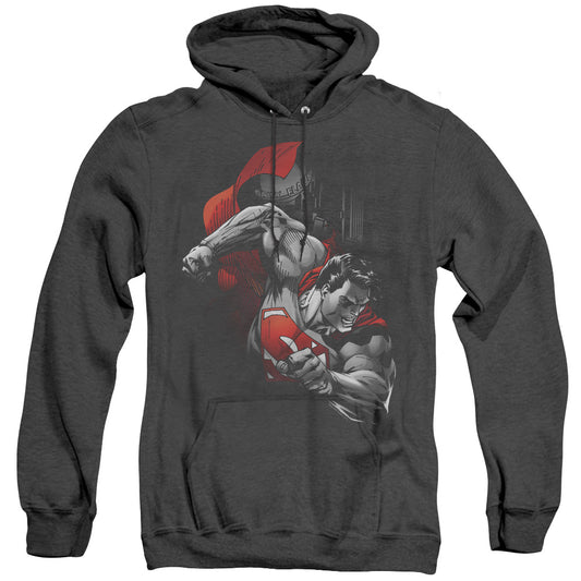 Superman My City Mens Heather Hoodie Black