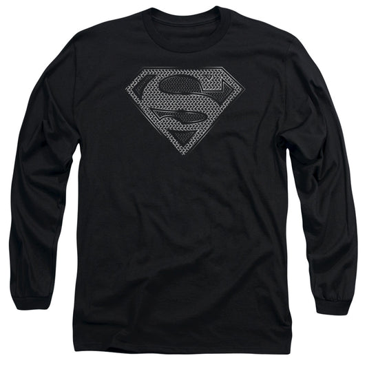 Superman Chainmail Mens Long Sleeve Shirt Black