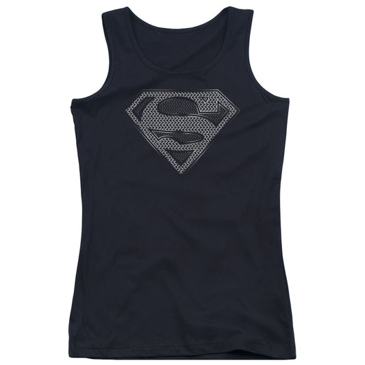 Superman Chainmail Womens Tank Top Shirt Black