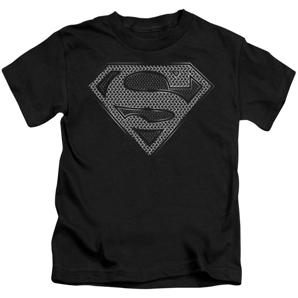 Superman Chainmail Juvenile Kids Youth T Shirt Black