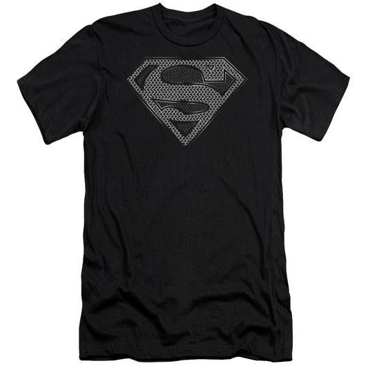 Superman Chainmail Slim Fit Mens T Shirt Black