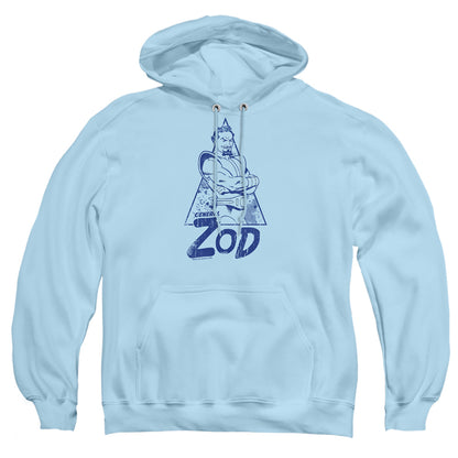 Superman Vintage Zod Mens Hoodie Light Blue