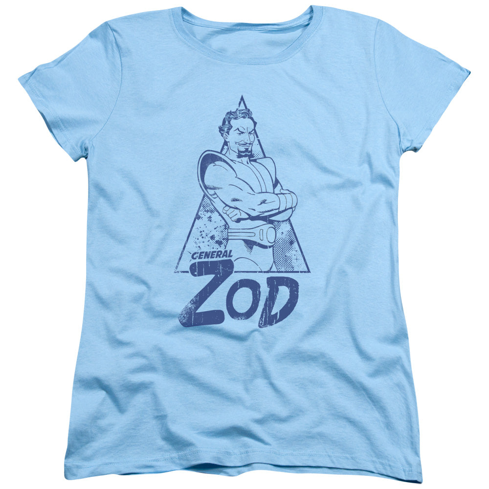 Superman Vintage Zod Womens T Shirt Light Blue