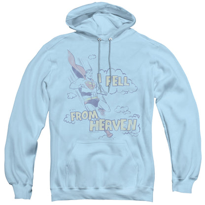 Superman I Fell Mens Hoodie Light Blue