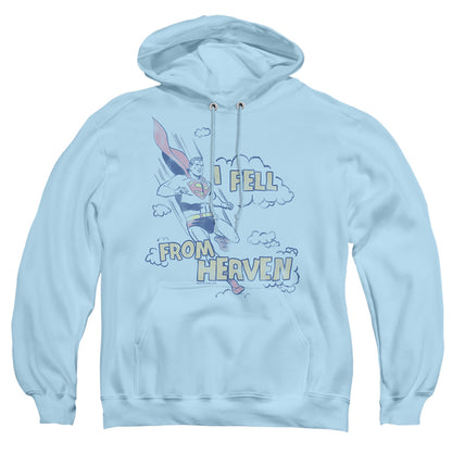 Superman I Fell Mens Hoodie Light Blue