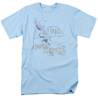 Superman I Fell Mens T Shirt Light Blue