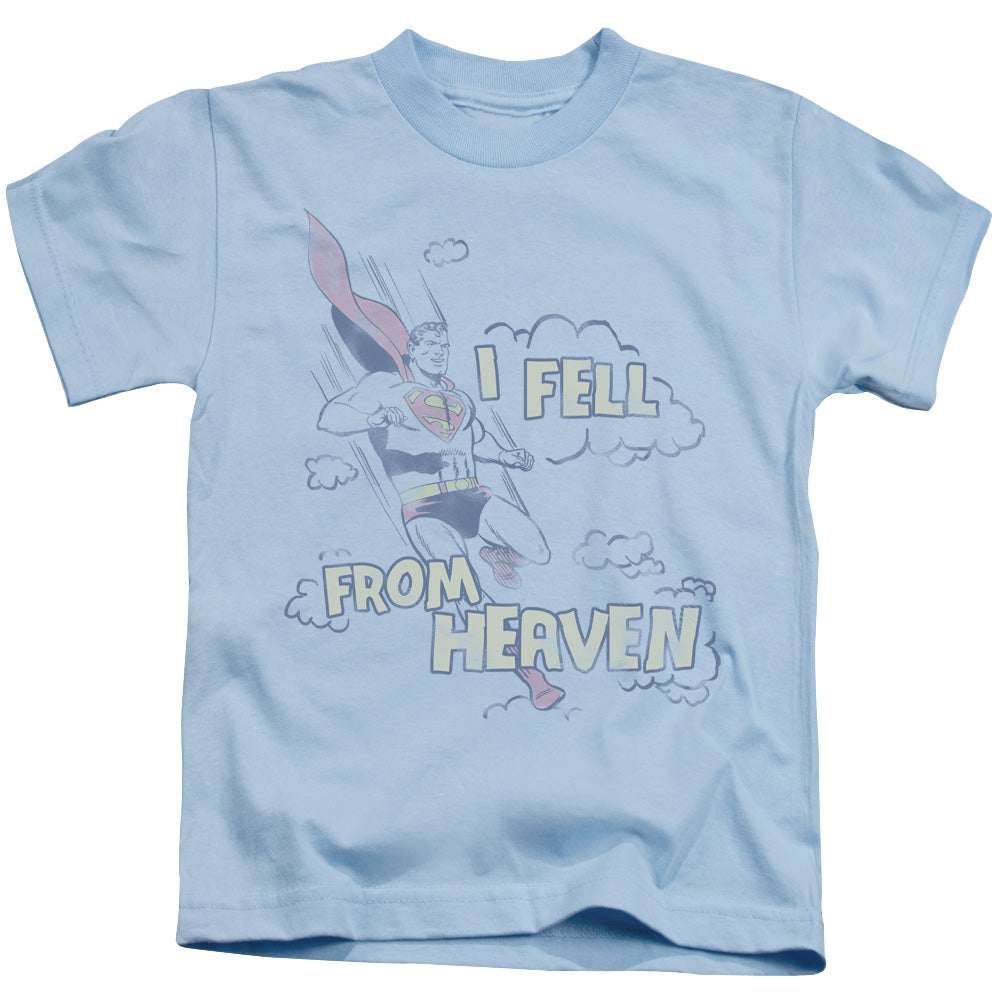 Superman I Fell Juvenile Kids Youth T Shirt Light Blue