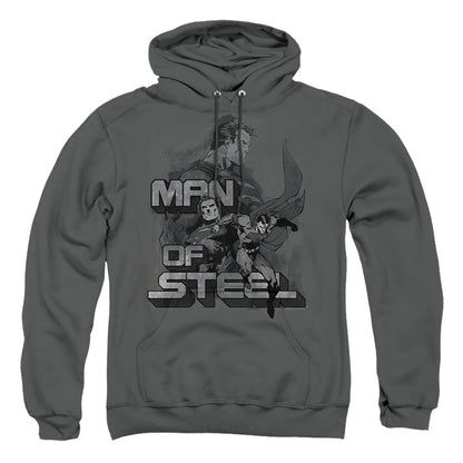 Superman Steel Poses Mens Hoodie Charcoal