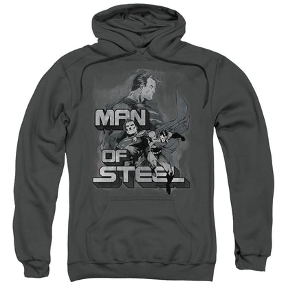 Superman Steel Poses Mens Hoodie Charcoal