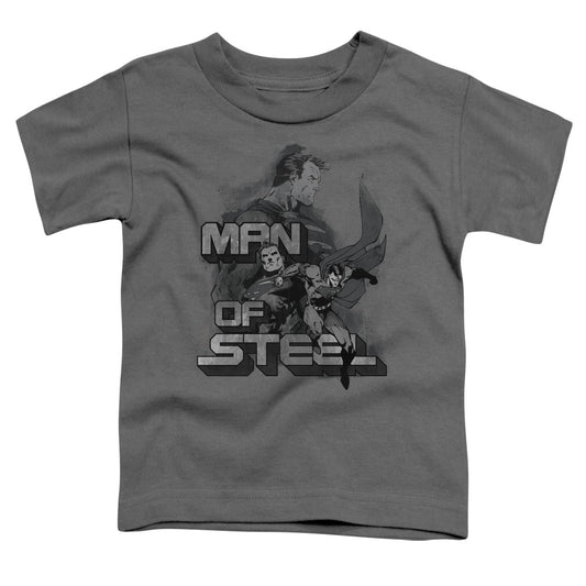 Superman Steel Poses Toddler Kids Youth T Shirt Charcoal