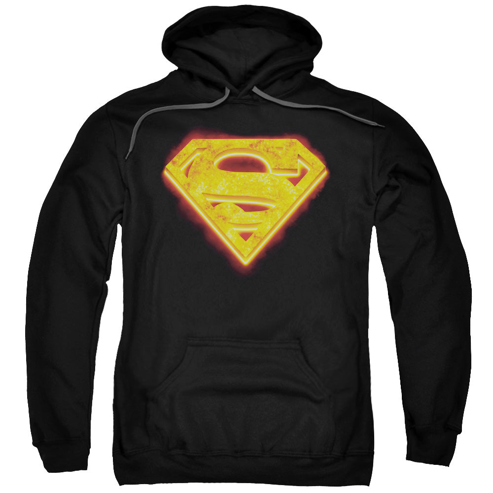 Superman Hot Steel Shield Mens Hoodie Black